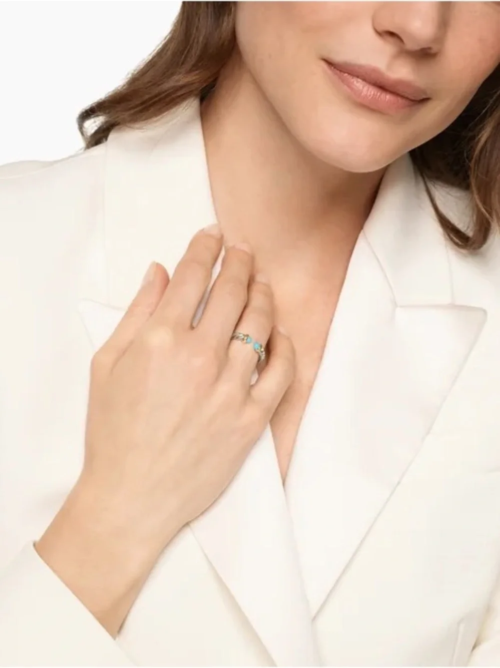 David Yurman Petite Cable Ring Turquoise Size 8 - Picture 2 of 7